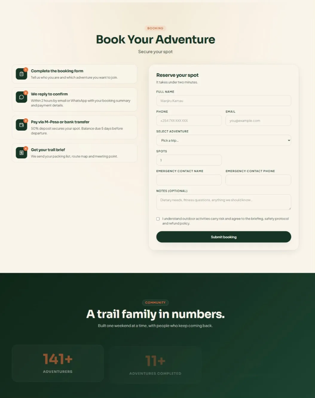 OffTrail Online Booking & Reservation System